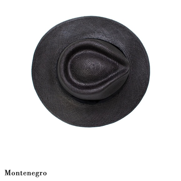MODERN MONARCHIE Black Straw Fedora Short Brim - Picture 11 of 13